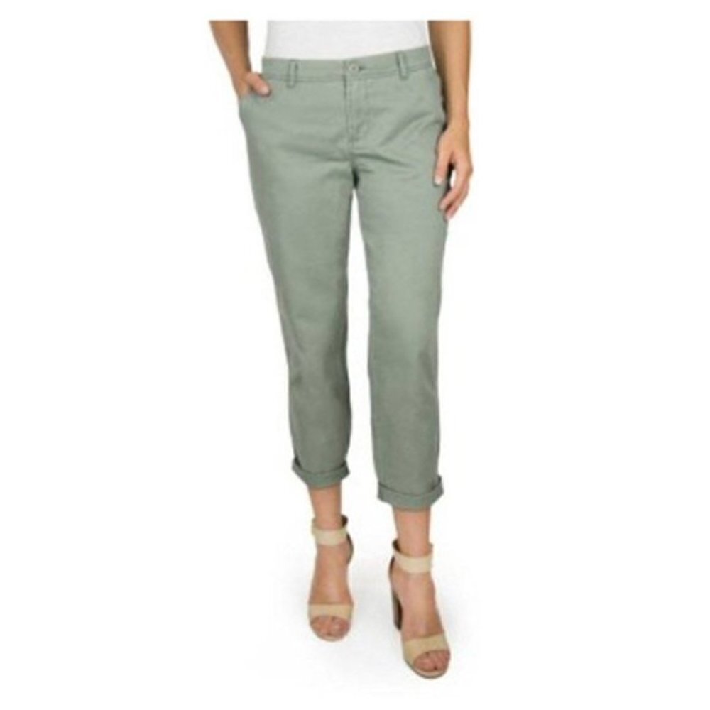 NEW Woolrich Light Sage Green Sunday Chino Flat Front Cropped Pants 6